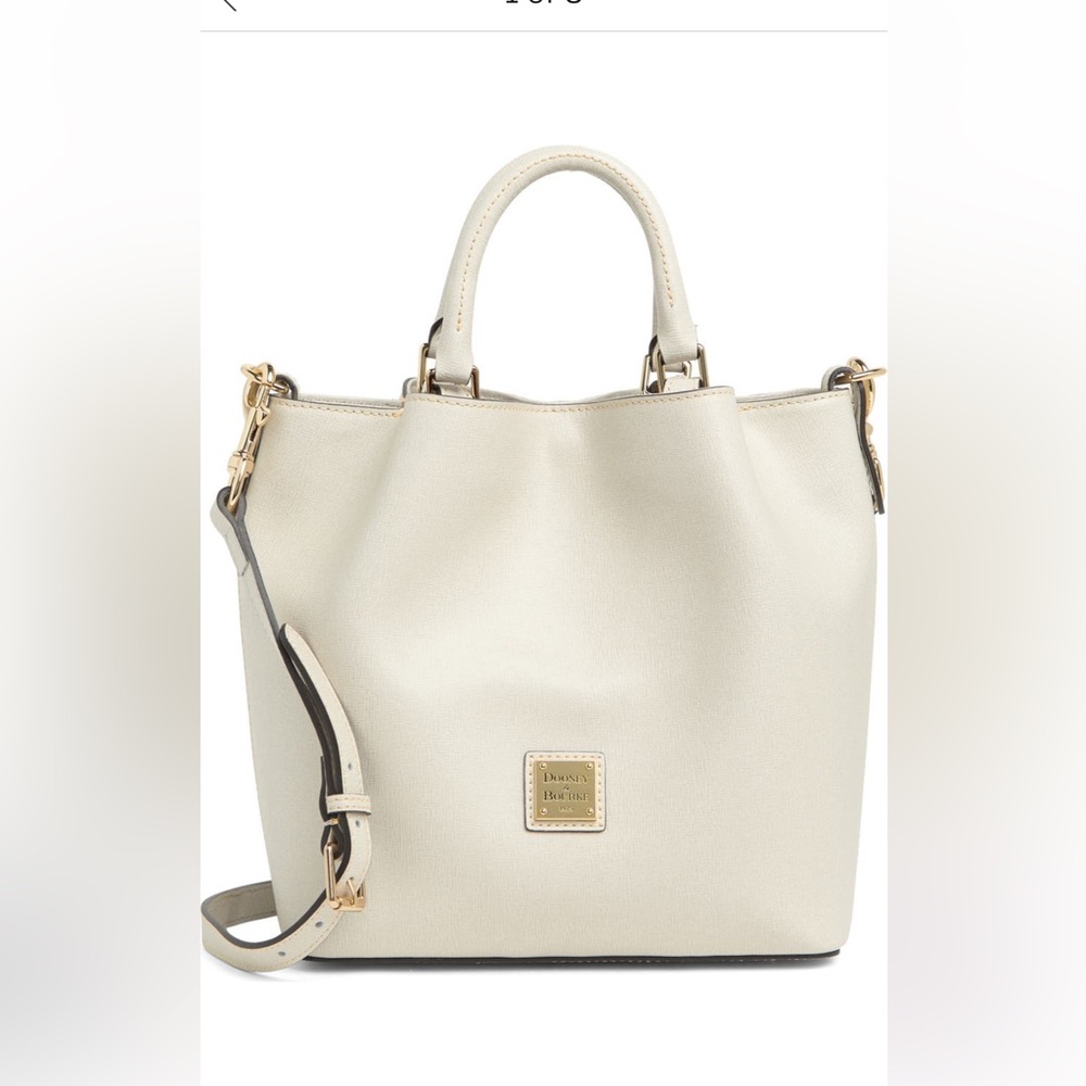 NWT Dooney and Bourke Small Barlow Leather Top Handle Bag (Ecru)